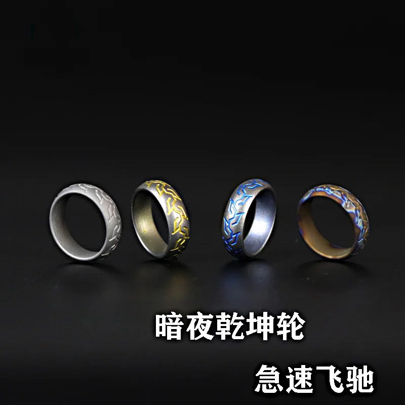 Anillo Patrón de neumático Anillo de aleación de titanio Anillo de cola con patrón de pozo - imagen 3