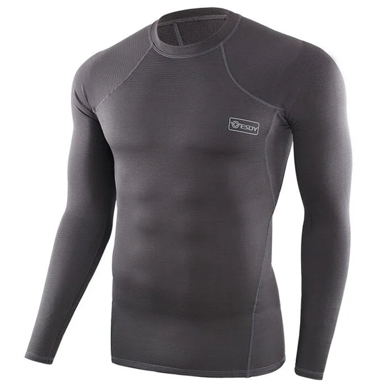 Ropa interior térmica para hombre, chándal deportivo de forro polar cálido, transpirable, elástico, de secado rápido - imagen 3