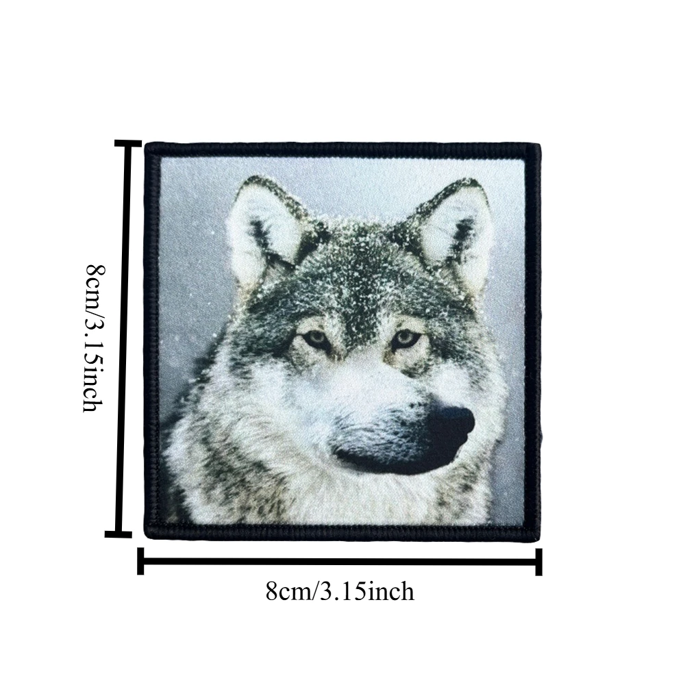 Parches tácticos de lobo para ropa, divertido cierre de gancho y bucle, insignia de moral militar Chevron, brazalete, mochila, pegatinas decorativas - imagen 2