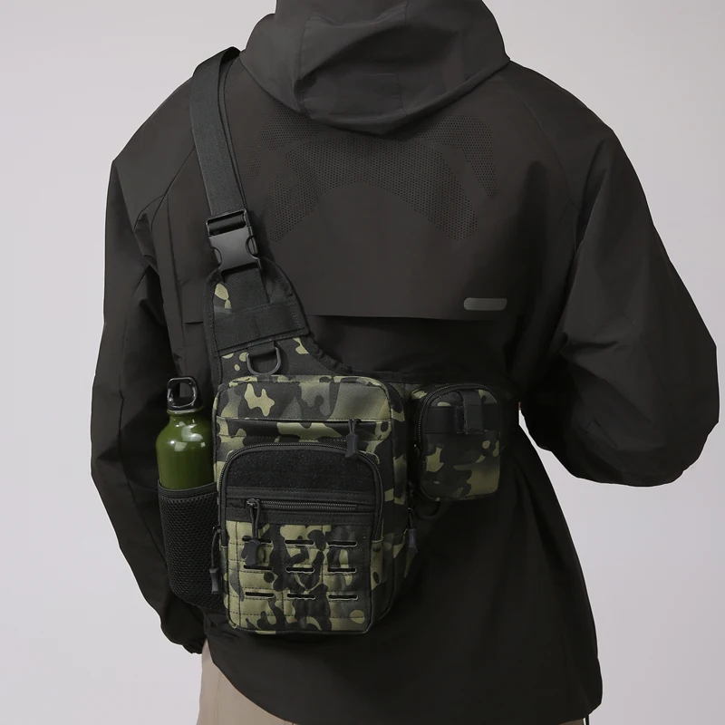Bolsa de pecho para acampar, bandolera táctica para hombre, bolsa Molle para cintura, deporte de senderismo al aire libre, bandolera, señuelo de pesca, bolsa de escalada de viaje - imagen 2