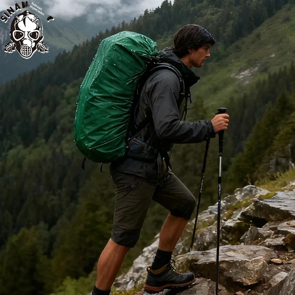 SINAIRSOFT 50-65L Mochila impermeable de nailon ligero resistente al agua cubierta para la lluvia impermeable para acampar senderismo viajes al aire libre