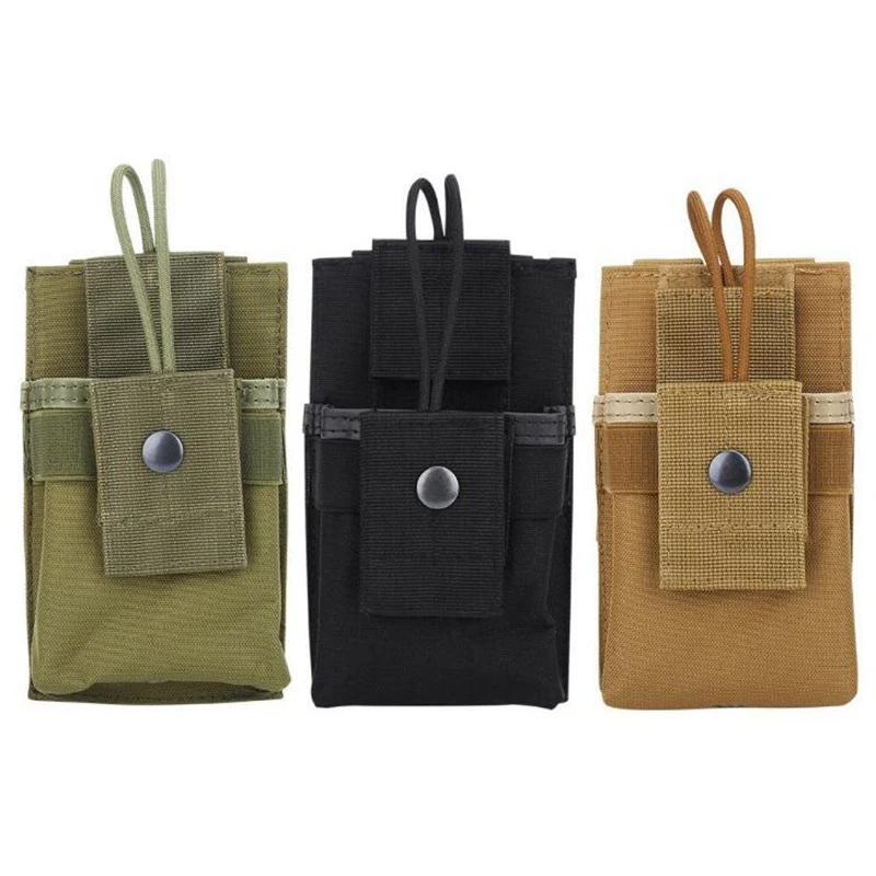Bolsa de Radio táctica para Walkie Talkie, soporte para teléfono, Molle, cinturón de caza, bolsa EDC portátil para exteriores, bolsa para revistas