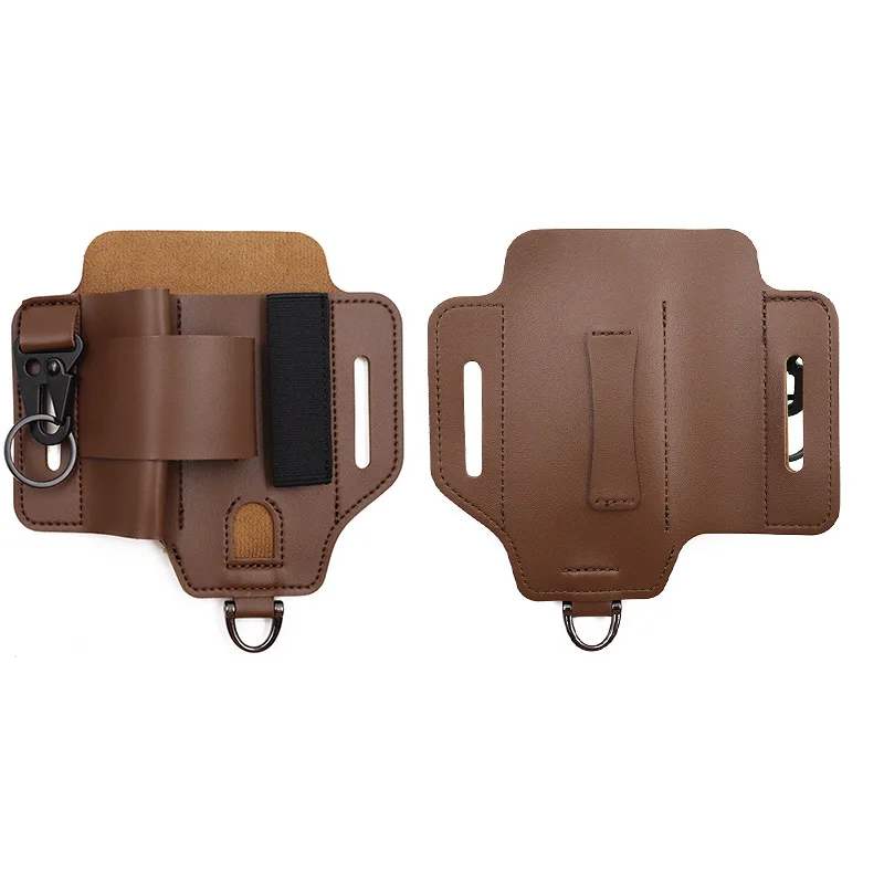 EDC-bolsa para herramientas de caza táctica, Kits de supervivencia al aire libre, almacenamiento, soporte para cinturón, linterna/cuchillo/bolígrafos/llavero de cuero - imagen 5