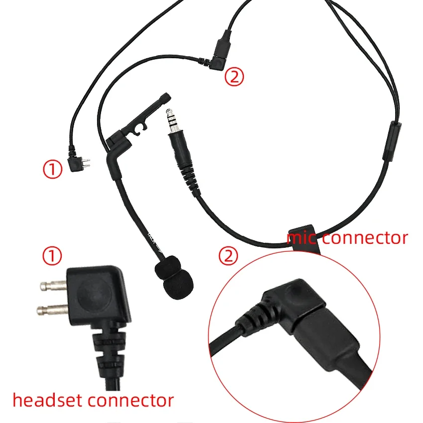TCIHEADSET-auriculares tácticos para tiro, Kit de línea Y Compatible con auriculares tácticos COMTAC, protección auditiva, orejeras de caza - imagen 5
