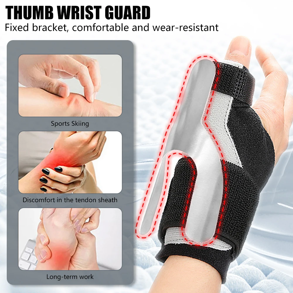 Muñequera de túnel carpiano para pulgar, soporte acolchado para Fitness, levantamiento de pesas, deportes al aire libre, Universal ajustable - imagen 3