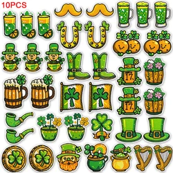Parche termoadhesivo bordado trébol San Patricio con leprechaun