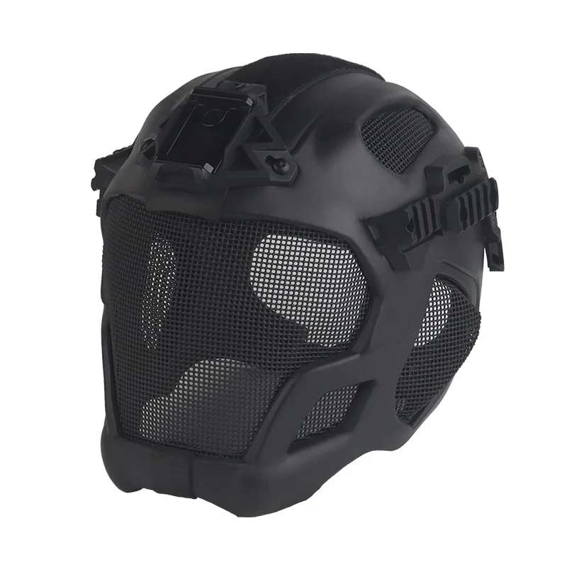 Casco táctico de protección de juego de protección completa con protector de máscara de visera de alambre - imagen 2