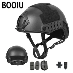 BOOIU-casco táctico rápido de gran tamaño, ABS, pistola de aire para exteriores, equipo de protección CS, cascos antidisturbios, casco protector para montar