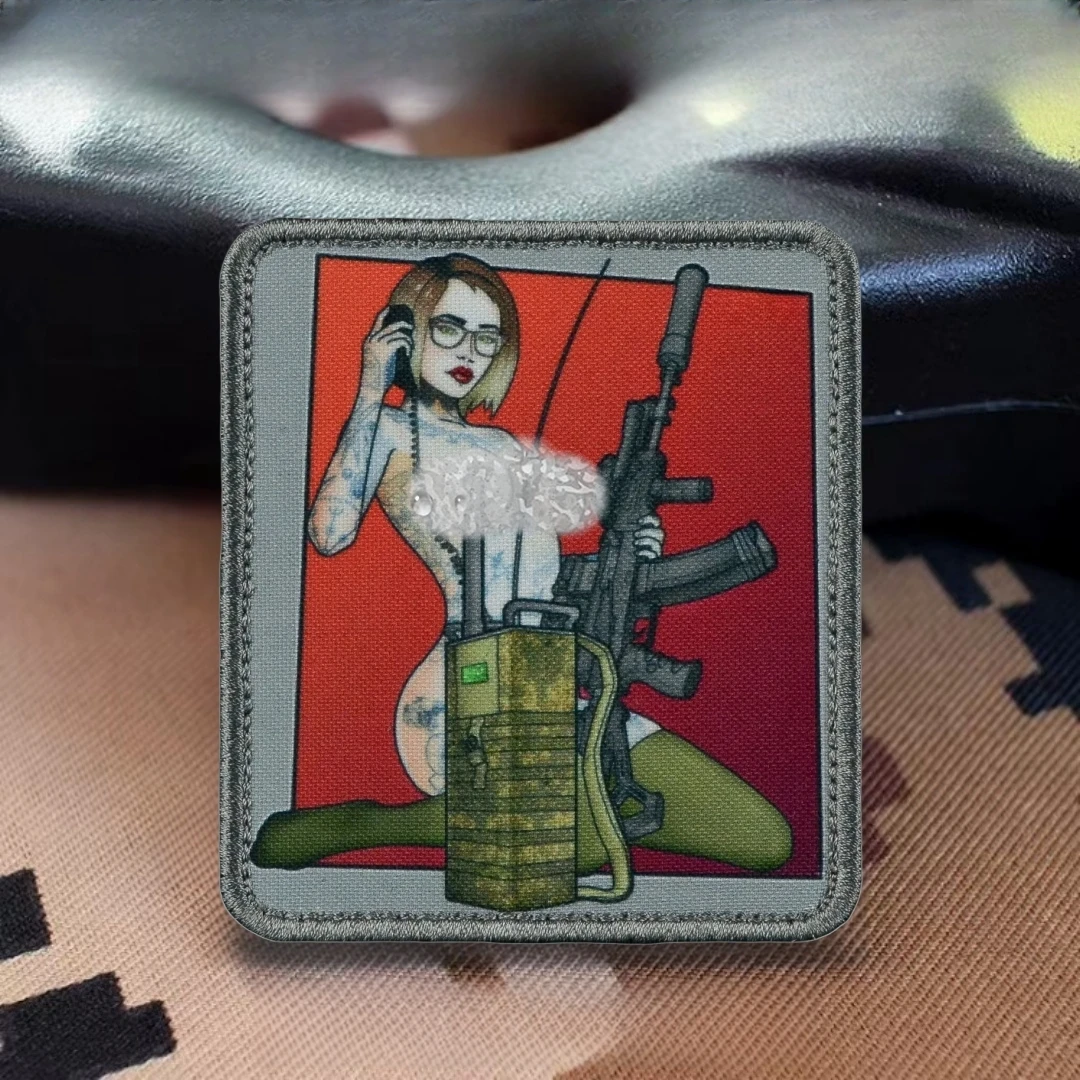 Insignia de moral de bruja nocturna, brújula, parche táctico para niñas, brazalete del ejército militar, pegatina para mochila, parches de gancho impresos para ropa - imagen 5