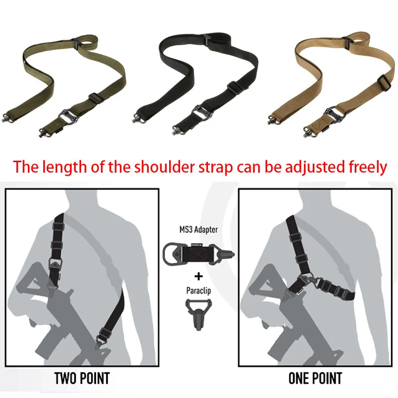 Pistola táctica MS3 QD, correas de seguridad para montaje en eslinga de 2 puntos, Rifle giratorio de separación rápida MS4, placa doble ajustable para HK416 AK47 - imagen 2