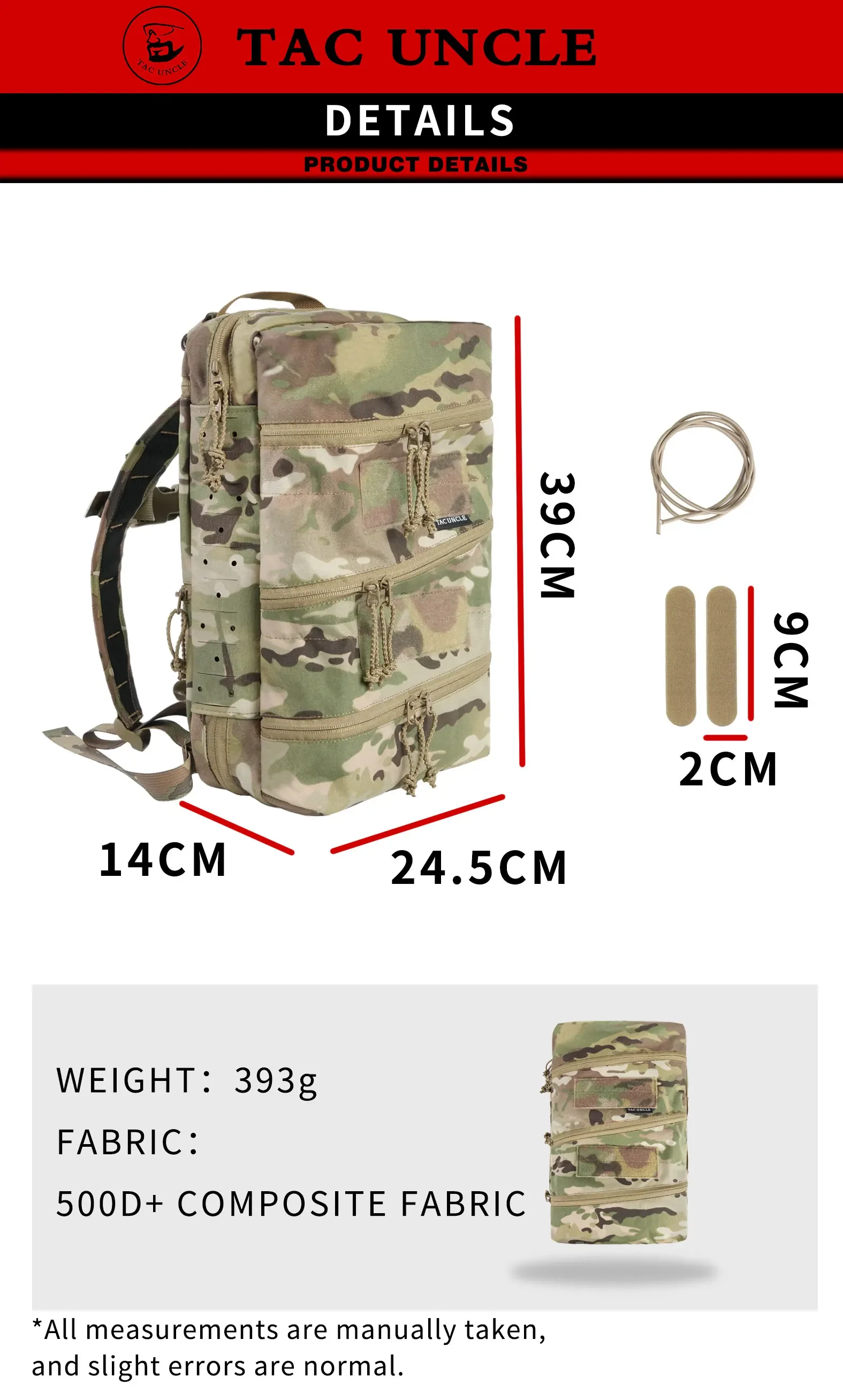 Mochila táctica EDC Molle, mochila pequeña de asalto para viajes al aire libre, mochilas para senderismo, bolsa de caza para acampar, deportes al aire libre - imagen 5