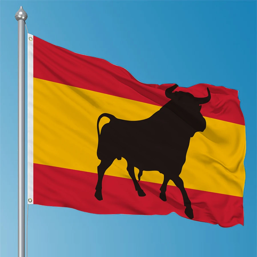 Tapiz de pancarta decorativa impresa de poliéster con bandera de toro de España, 90x150cm - imagen 2
