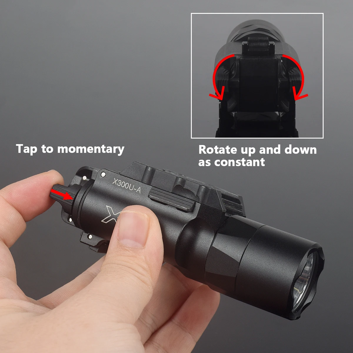 Luz LED exploradora táctica Surefire X300 Ultra X400U para pistola Glock 17 19, compatible con riel de 20mm, linterna colgante para caza Airsoft - imagen 5