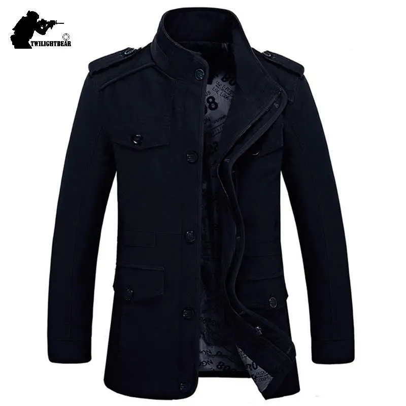 Gabardina táctica de algodón larga para hombre, abrigo primavera - imagen 2