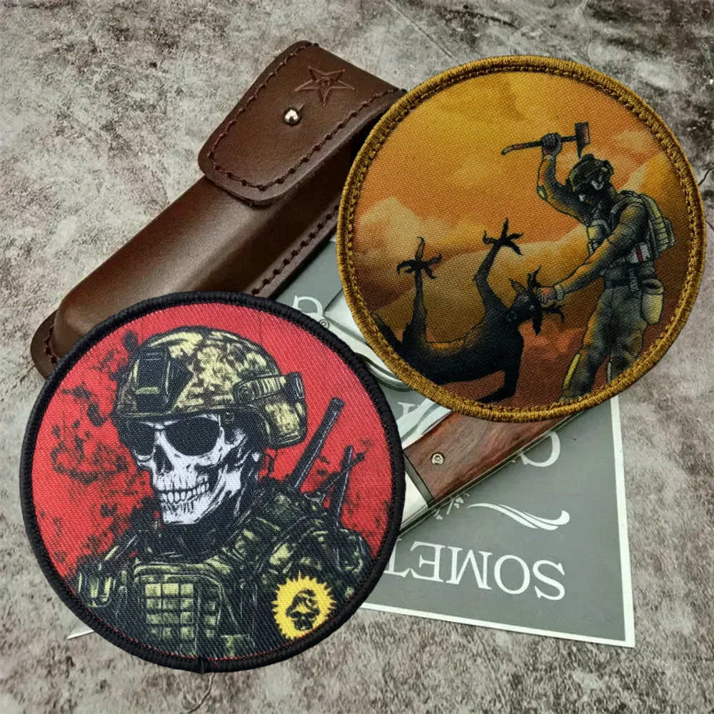 Insignia de moral del Cuerpo de Marines Colonial, parche impreso, Dispute, brazalete táctico militar con gancho y bucle, mochila con calavera, pegatinas para sombrero - imagen 3