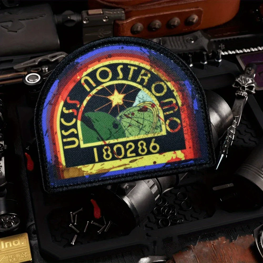 Parches de gancho y bucle con estampado de moral "USCSS NOSTROMO", parche táctico, insignia militar, brazalete, pegatinas para mochila Chevron - imagen 5