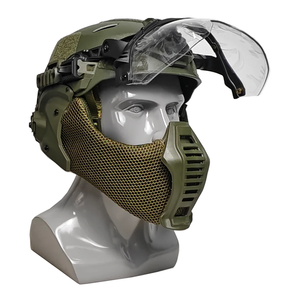 Casco táctico Wendy 3,0 de protección completa, gafas modulares, cubierta para la oreja, máscara de media cara, casco integrado para caza, Paintball, Airsoft - imagen 5