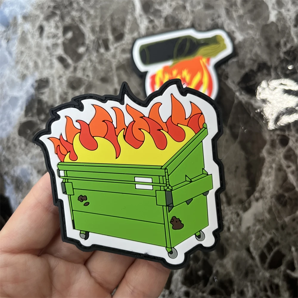 Parches de insignia de moral de PVC, brazalete táctico, mochila militar, Basurero del ejército, protección contra incendios, pegatina de gancho y bucle - imagen 2