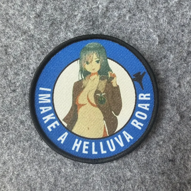 Insignia de moral de Chica de Anime japonés, parche táctico Airsoft impreso con gancho y bucle, brazalete militar, ropa, pegatinas decorativas para mochila - imagen 4