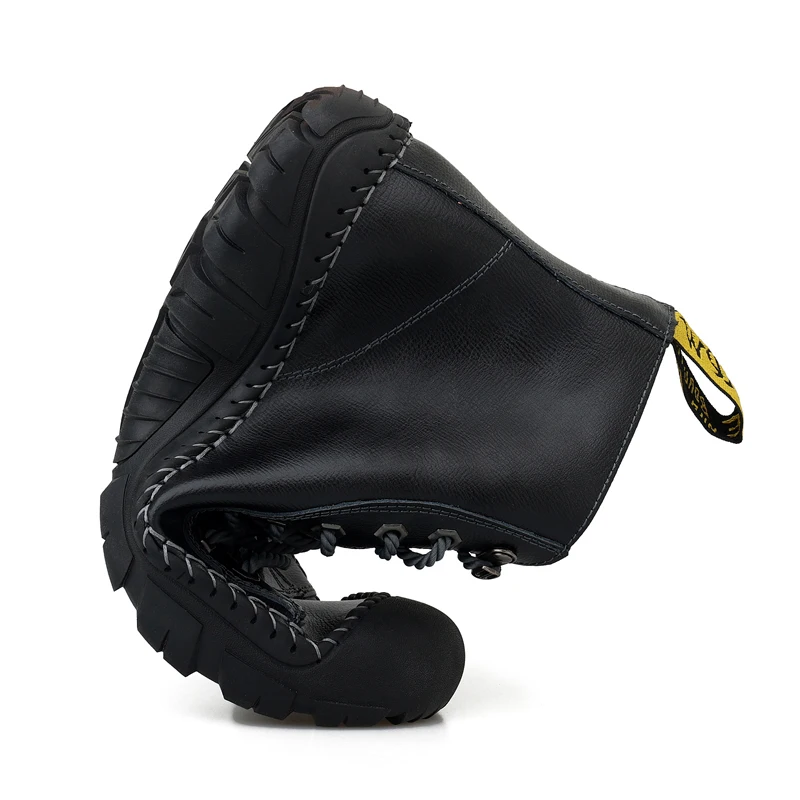 HIKEUP Botas para caminar al aire libre, zapatos altos para senderismo de montaña, botas para exteriores protegidas con los dedos del pie, dos capas de piel de vaca - imagen 5