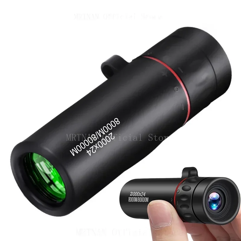 Mini telescopio Monocular portátil HD de 2000x24, Binocular de baja luz, resistente al agua, para acampar al aire libre, escalada, avistamiento de aves - imagen 2