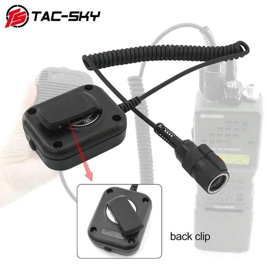 Adaptador militar TS TAC-SKY para walkie-talkies PRC152/148/163, altavoz de mano Ptt de 6 pines, micrófono para caza deportiva - imagen 3