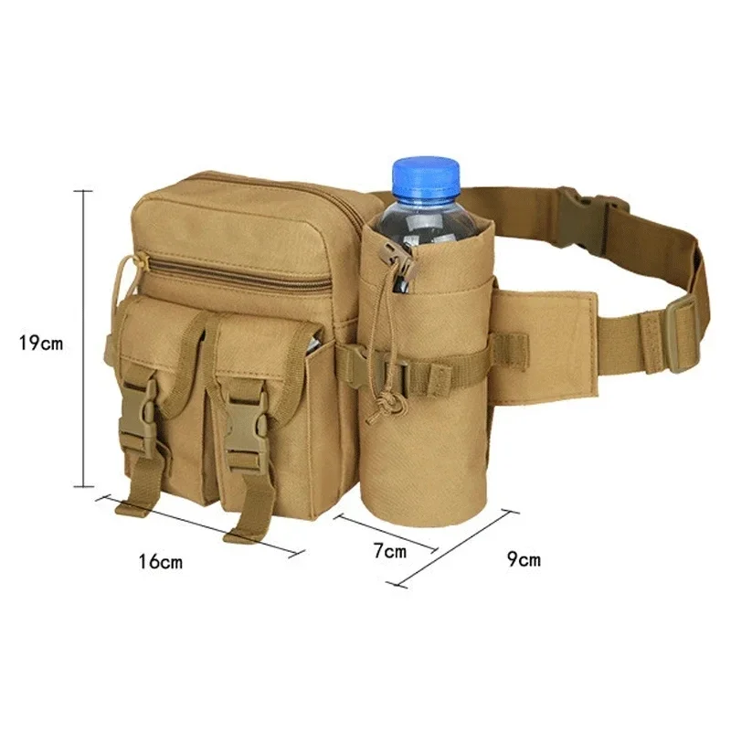 Riñonera táctica militar para exteriores para hombre, riñonera desmontable para botella de agua, equipo de viaje para senderismo y ciclismo - imagen 2