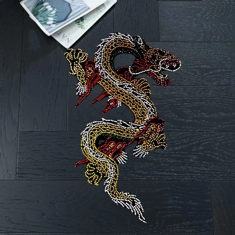 Pegatinas con purpurina, diamantes de imitación, parche de transferencia termoadhesiva para adorno de ropa, accesorios decorativos, parches para camisetas de dragón - imagen 4