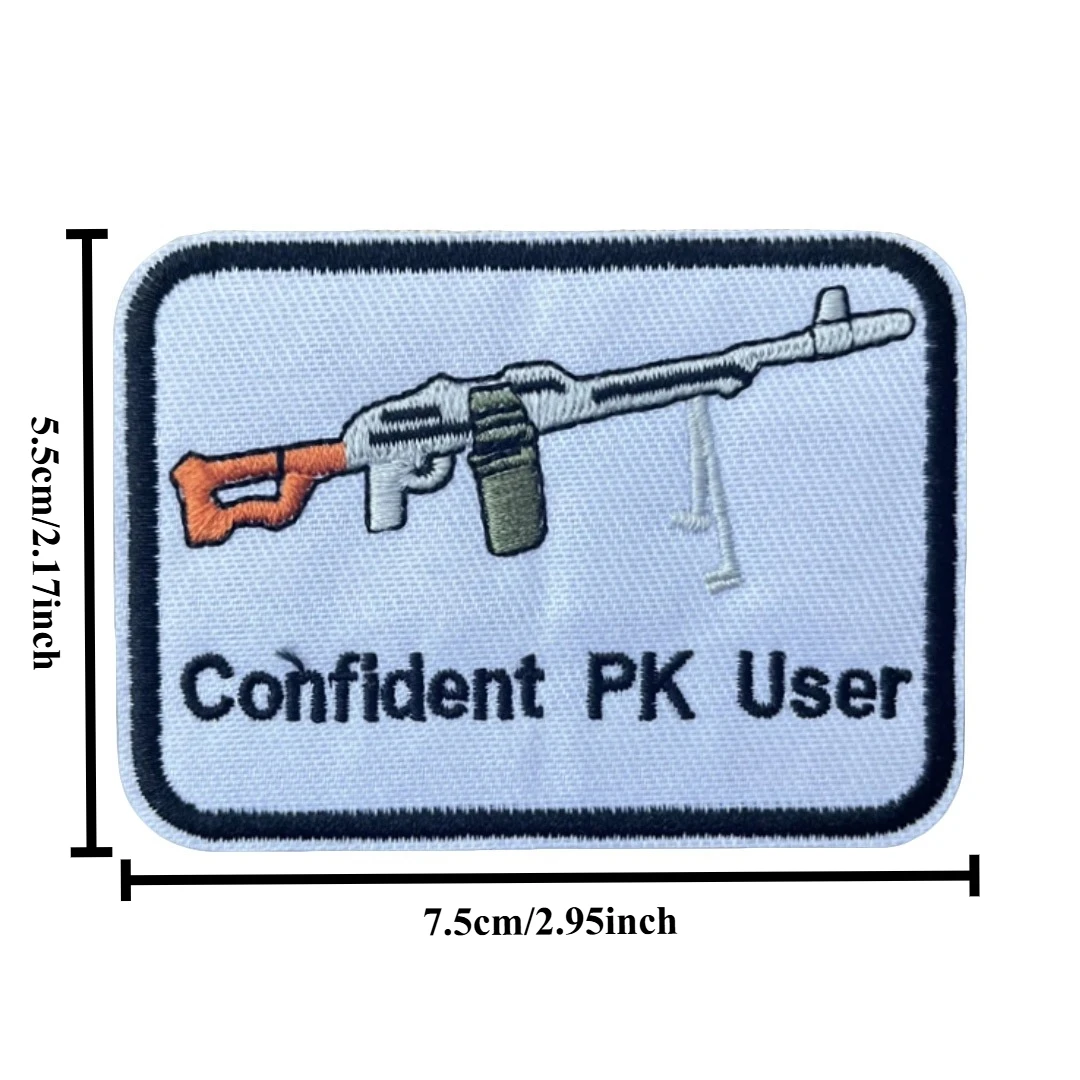 Parche bordado táctico para pistola de usuario PK, parches de gancho y bucle bordados, insignia de moral, pegatinas para mochila militar - imagen 2