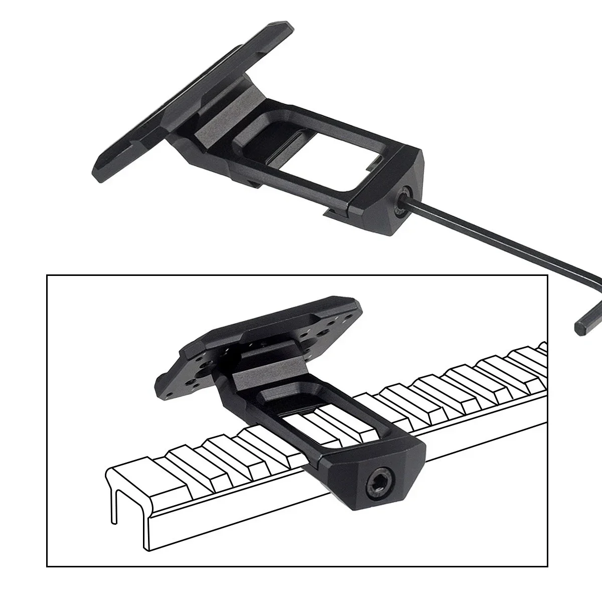 Nuevo Metal 35 ° /45 °   Soporte óptico compensado para T01 T02 RM Red Dot holográfico OM45 soporte de 45 grados apto para riel de 20mm - imagen 4