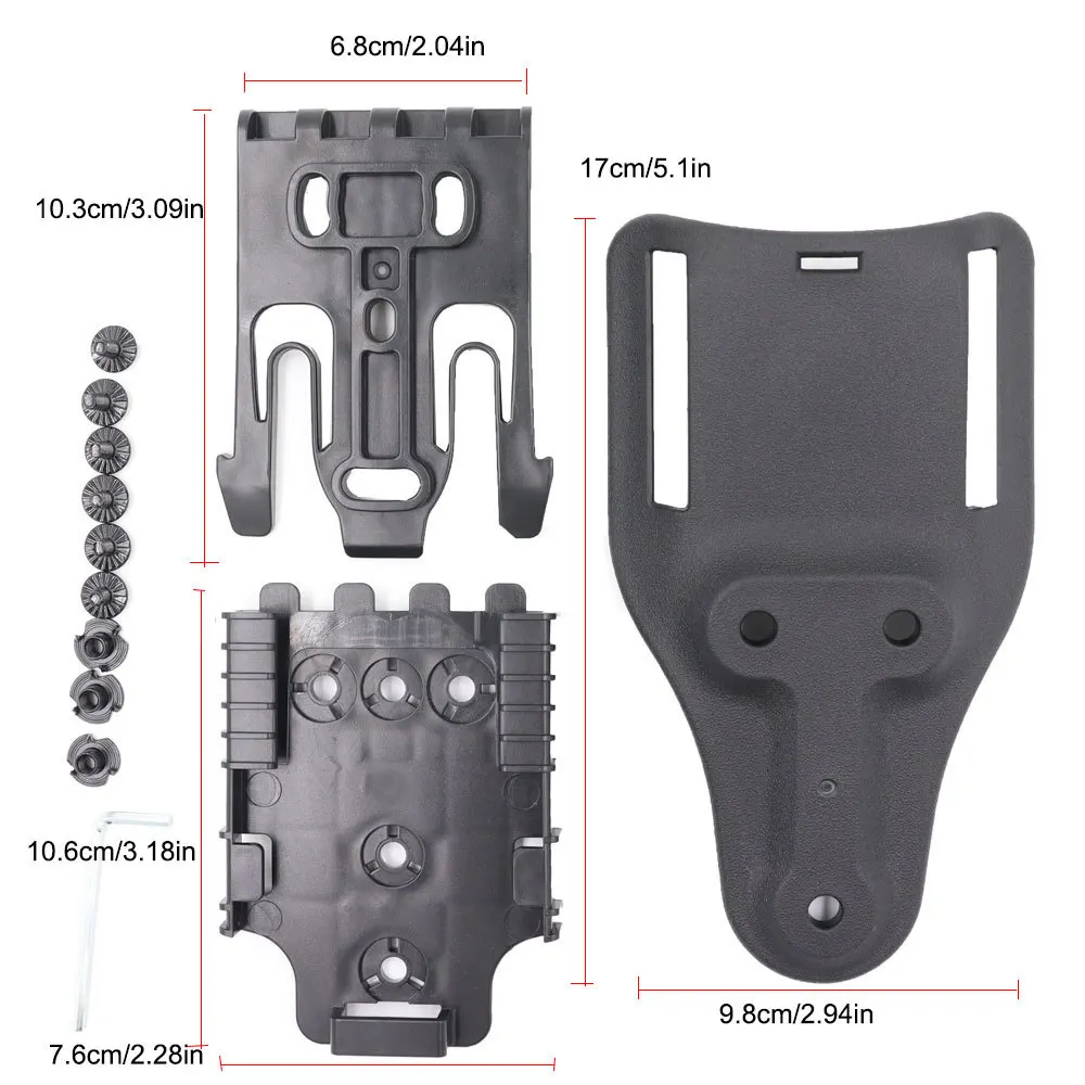 Kit de sistema de bloqueo rápido QLS, adaptador de funda para pierna caída, lazo para cinturón de paseo medio con horquilla de bloqueo y placa receptora - imagen 5