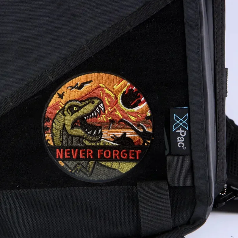 Parche de dinosaurio nunca olvides, insignia de moral táctica, bordado militar, gancho y bucle, mochila, decoración de ropa, pegatina, brazalete - imagen 5