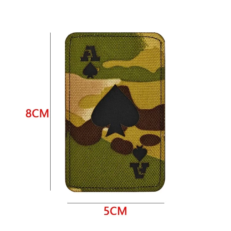Parches reflectantes de gancho y bucle para naipes, accesorios tácticos, insignia de moral de pala, emblema de brillo nocturno, pegatina para mochila, brazalete - imagen 3