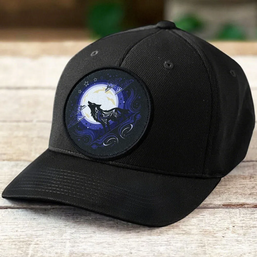 Parche de insignia de moral de lobo, brazalete con gancho impreso, emblema militar, ropa táctica, pegatinas para mochila