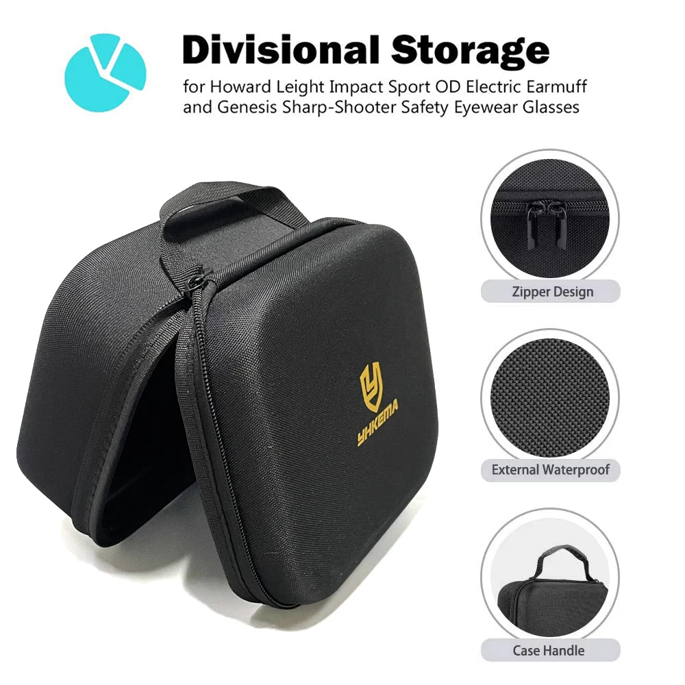 Bolsa de almacenamiento táctica para auriculares, estuche rígido impermeable para auriculares de tiro y orejeras de seguridad para disparar - imagen 3