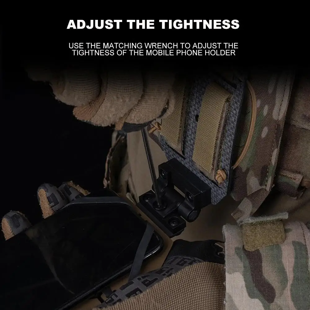 Soporte para teléfono táctico 90 °   Chaleco de caza MOLLE giratorio, portador de placa, tablero de navegación para teléfono administrador, funda de mapa, camuflaje de combate Airsoft - imagen 5