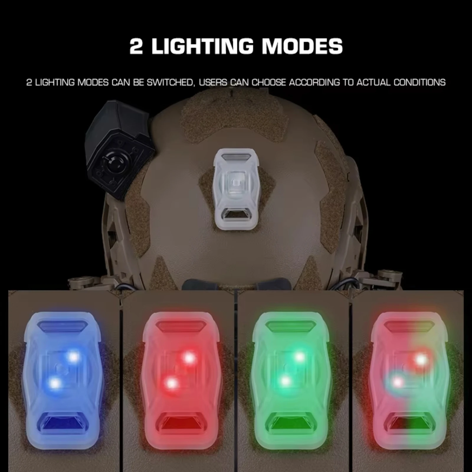 Luz de señal NANO con 2 modos, lámparas de identificación IR para casco Airsoft, chaleco MOLLE, lámpara de señal LED para caza, pesca, ciclismo - imagen 2