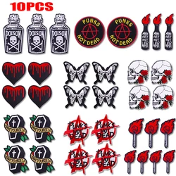Parches termoadhesivos bordados estilo punk para chaquetas y vaqueros