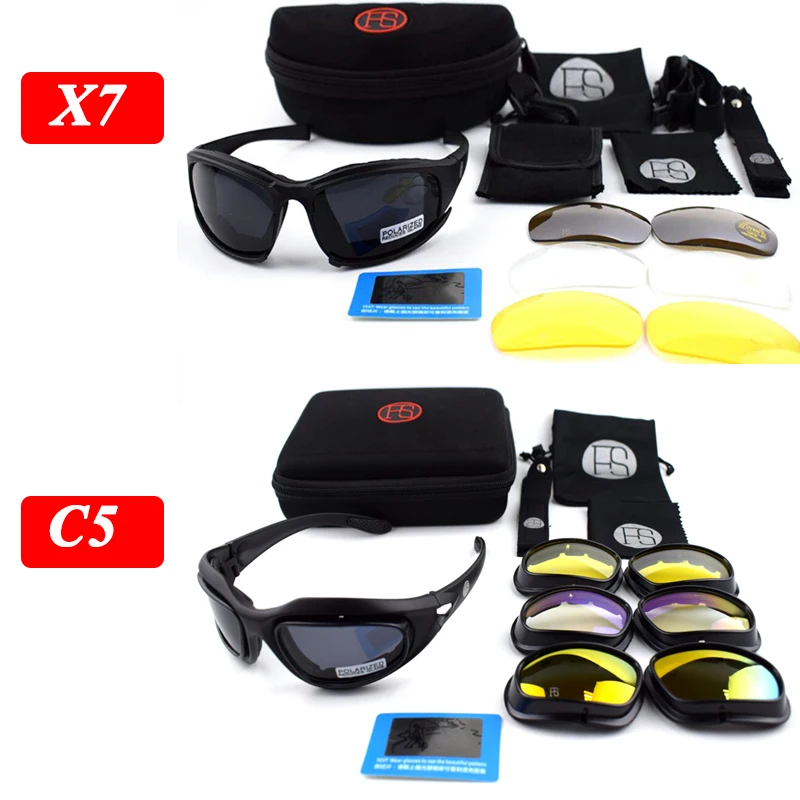 X7 C5 FS gafas de sol deportivas polarizadas UV400 protección al aire libre militar táctico caza gafas de senderismo - imagen 3