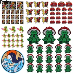 Parches para planchar bordados de animales gato mariposa rana seta DIY