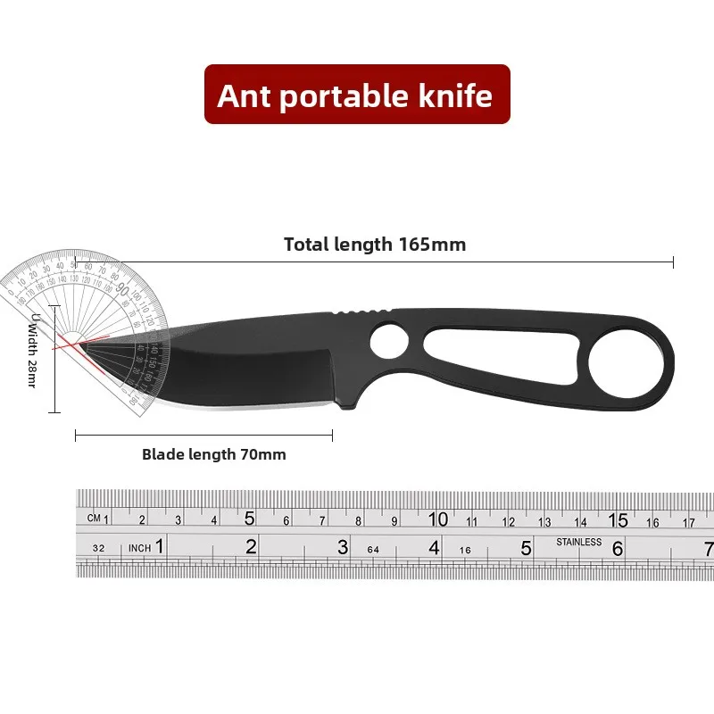 Cuchillo para el cuello, cuchillo para herramientas EDC, mini cuchillo colgante, cuchillo para exteriores, cuchillo de autodefensa, cuchillo recto para supervivencia, cuchillo para colgar el cuello - imagen 4