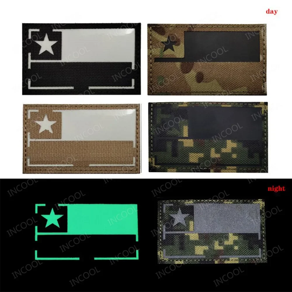 Parche reflectante IR de la bandera de Chile, banderas de Chile bordadas, insignias decorativas tácticas de goma de PVC con gancho para ropa, chaqueta y gorra - imagen 2