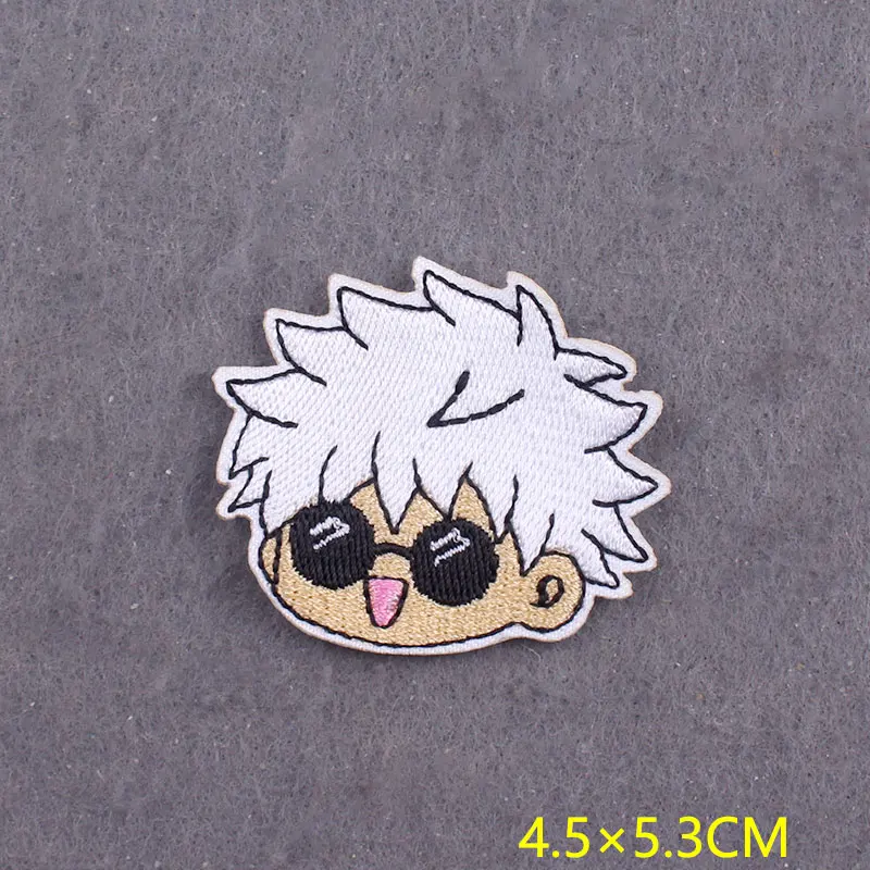 Parches de Anime japonés para ropa, Calcifer, parches bordados para planchar para ropa, motosierra DIY, accesorio de apliques de rayas para hombre - imagen 4