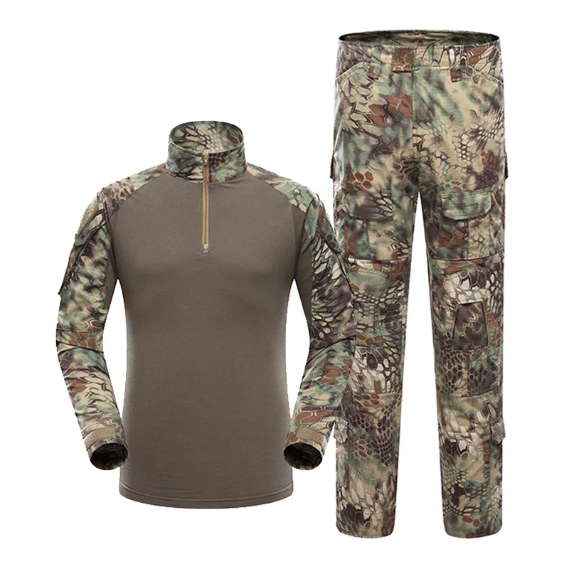 Camiseta de secado rápido para deportes al aire libre para hombre, pantalones, traje de entrenamiento integral, conjunto deportivo de dos piezas, traje de rana de camuflaje de entrenamiento - imagen 4