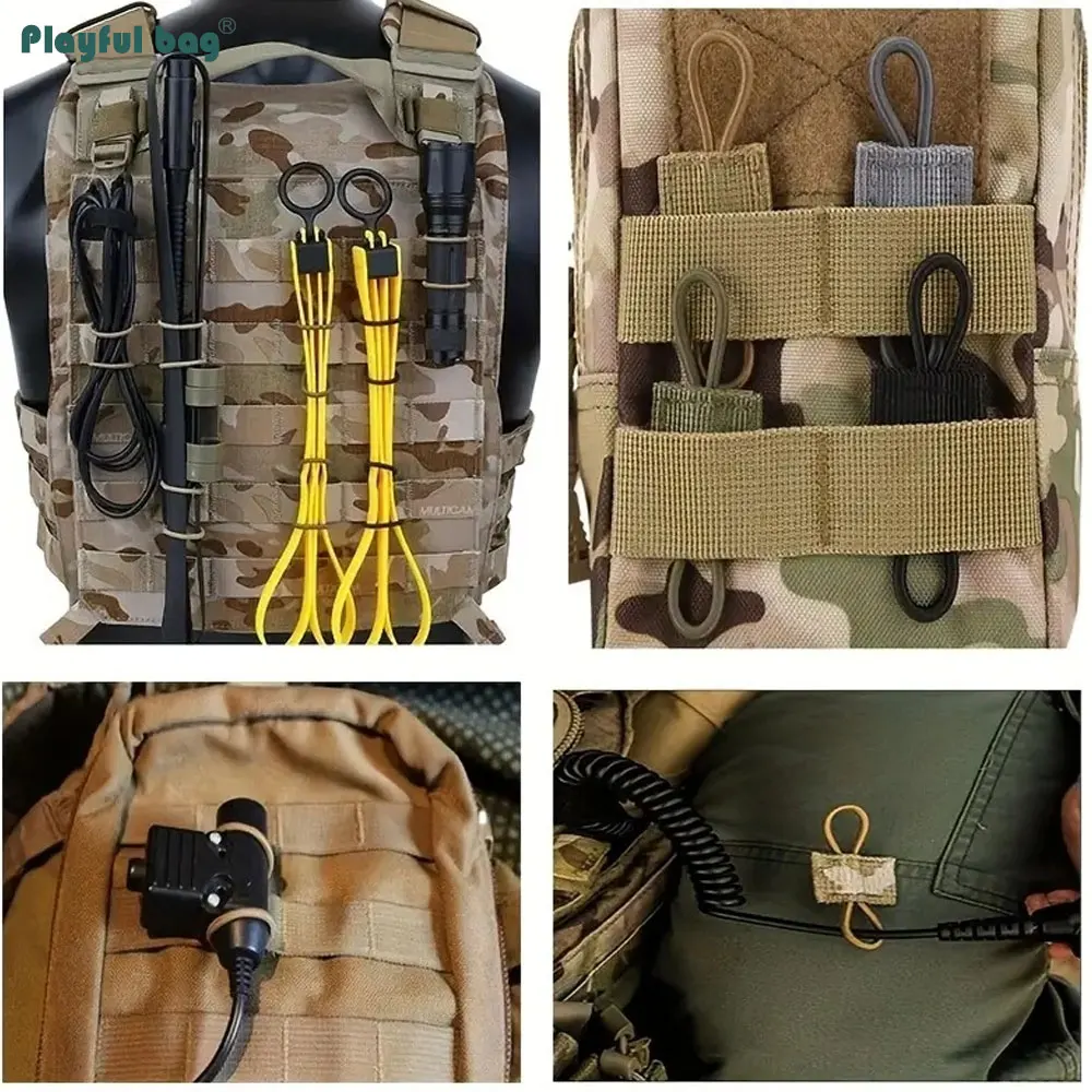 Herramienta de sistema Molle de 10 piezas, accesorio fijo, hebilla de mochila, chaleco táctico, piezas de bricolaje, hebilla de encuadernación elástica multiusos NA47 - imagen 2