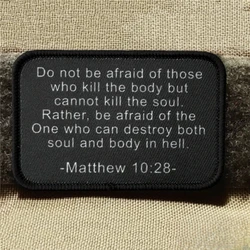 Parche Mateo 10:28 - Insignia táctica moral para mochila y ropa