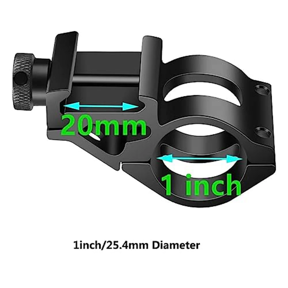 Soporte táctico para linterna con alcance compensado de 25,4mm, compatible con riel Picatinny de 20mm, vista de 45 grados, accesorios para pistola de caza Airsoft - imagen 4