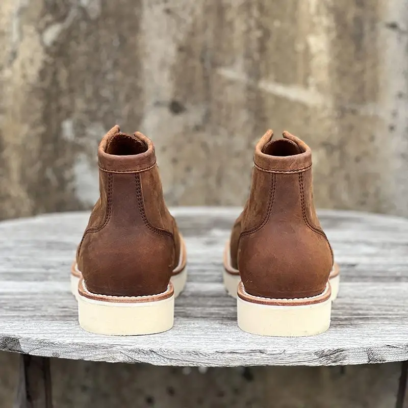 KOWM-zapatos de senderismo de piel de vaca para hombre, zapatillas impermeables para exteriores, botas de herramientas para motocicleta, zapatos tácticos, botas para caminar y cazar - imagen 4