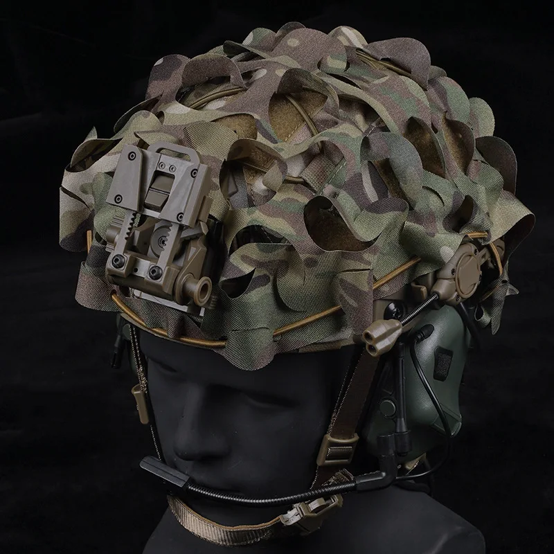 MCAP Snow Camouflage 3D cubierta de casco con corte láser tela de camuflaje Ghillie para casco táctico rápido - imagen 2
