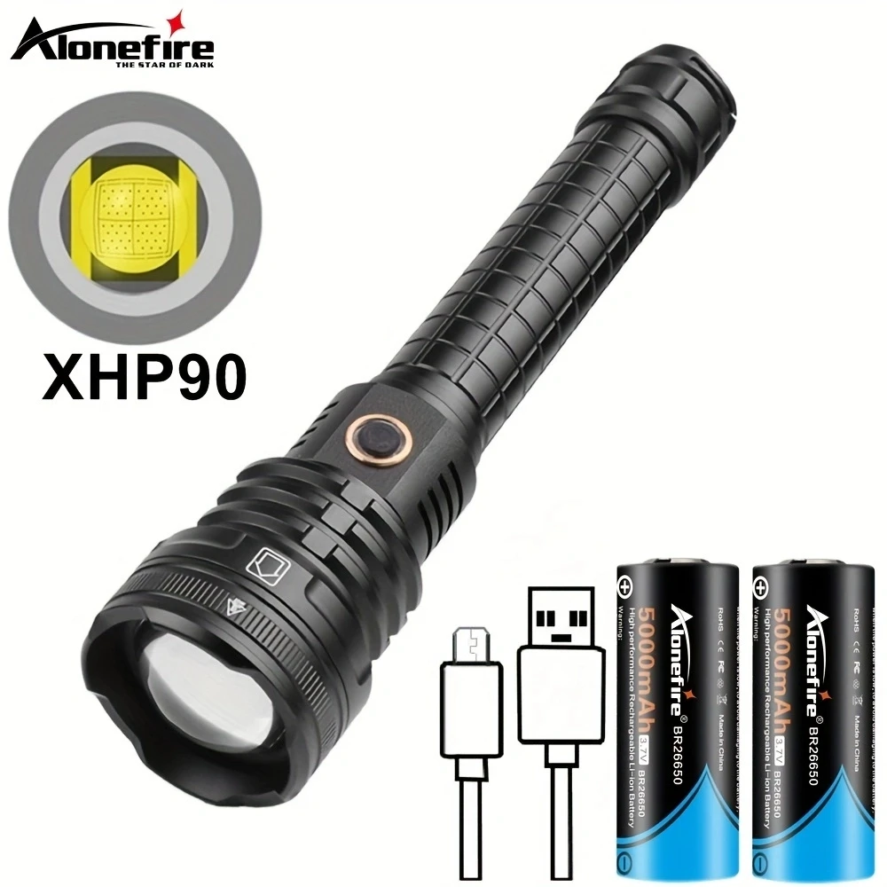40W 5000 lúmenes XHP90 LED Zoom linterna más potente USB recargable de alta potencia patrulla al aire libre Camping caza senderismo antorcha